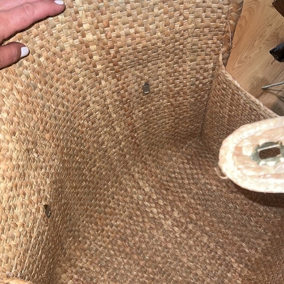 Vintage 1960’s Woven Grasscloth Straw XL Foldover Closure Tote - Picture 9 of 12